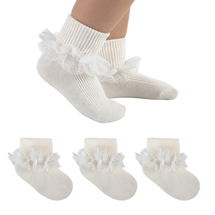 Baby Girl Turn-Cuff Ruffle Dress Socks lifestyle product image 15