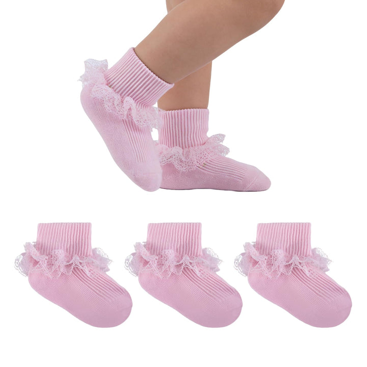 Baby Girl Turn-Cuff Ruffle Dress Socks lifestyle product image 20