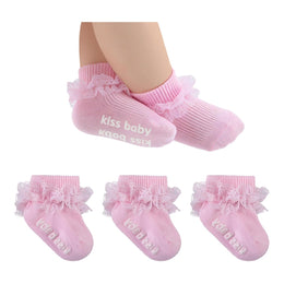 Baby Girl Ruffle Grip Socks with Lace Cuff lifestyle product image 79