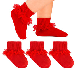 Baby Girl Turn-Cuff Ruffle Dress Socks lifestyle product image 25