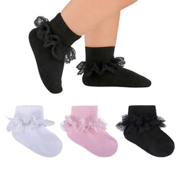 Baby Girl Turn-Cuff Ruffle Dress Socks lifestyle product image 17