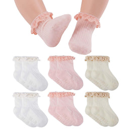 Baby Girl Ruffle Grip Socks for Newborns by Frillora, additional styling view 20