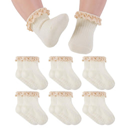 Baby Girl Ruffle Grip Socks for Newborns by Frillora, additional styling view 13