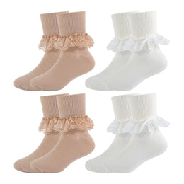 Girls Frilly Lace Ruffle Dress Socks lifestyle product image 19