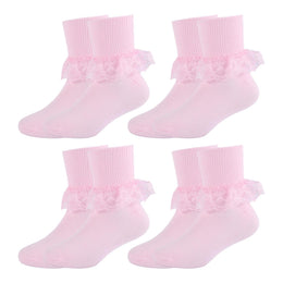 Girls Frilly Lace Ruffle Dress Socks lifestyle product image 58