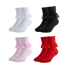 Girls Frilly Lace Ruffle Dress Socks lifestyle product image 81