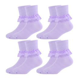 Girls Frilly Lace Ruffle Dress Socks lifestyle product image 54