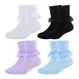 Girls Frilly Lace Ruffle Dress Socks lifestyle product image 85