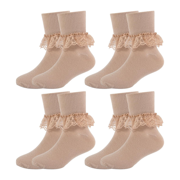 Girls Frilly Lace Ruffle Dress Socks lifestyle product image 86