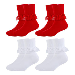 Girls Frilly Lace Ruffle Dress Socks lifestyle product image 38