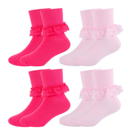 Girls Frilly Lace Ruffle Dress Socks lifestyle product image 34