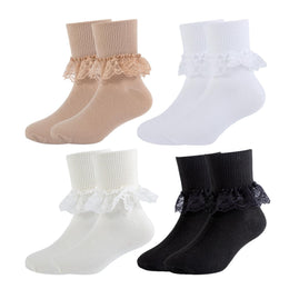 Girls Frilly Lace Ruffle Dress Socks lifestyle product image 49
