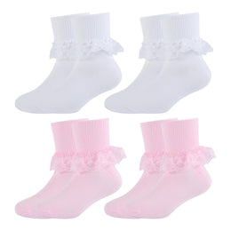 Girls Frilly Lace Ruffle Dress Socks lifestyle product image 15