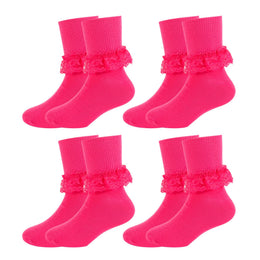 Girls Frilly Lace Ruffle Dress Socks lifestyle product image 80