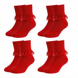 Girls Frilly Lace Ruffle Dress Socks lifestyle product image 47
