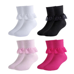 Girls Frilly Lace Ruffle Dress Socks lifestyle product image 16