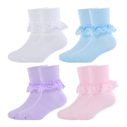 Girls Frilly Lace Ruffle Dress Socks lifestyle product image 66