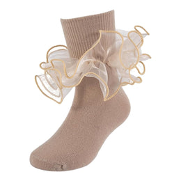 Girls Double-Ruffle Fold-Over Dress Socks lifestyle product image 170