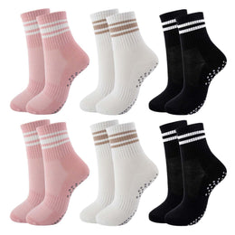 Women's Cushioned Pilates Grip Socks, 6 Pairs by Frillora, additional styling view 13