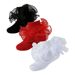 Baby Girl Ruffle Socks with 2-Layer Lace Turn-Cuff lifestyle product image 25