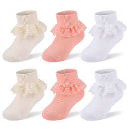 Baby Girl Double-Lace Ruffle Socks lifestyle product image 18
