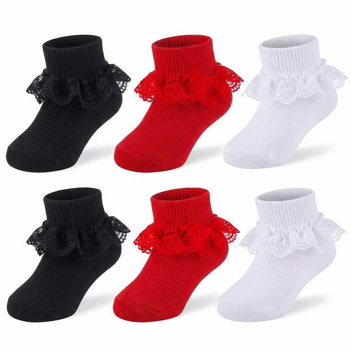 Baby Girl Double-Lace Ruffle Socks lifestyle product image 23