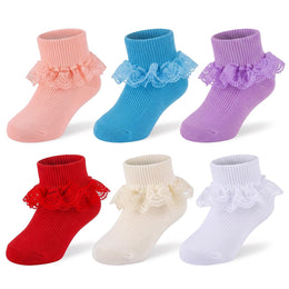Baby Girl Double-Lace Ruffle Socks lifestyle product image 28