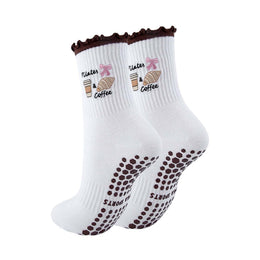 Women's Cute Ruffle Pilates Grip Socks by Frillora, additional styling view 14