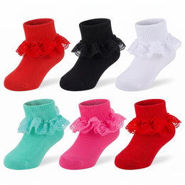 Baby Girl Double-Lace Ruffle Socks lifestyle product image 31