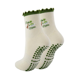Women's Cute Ruffle Pilates Grip Socks by Frillora, additional styling view 15