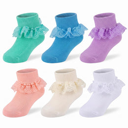 Baby Girl Double-Lace Ruffle Socks lifestyle product image 27