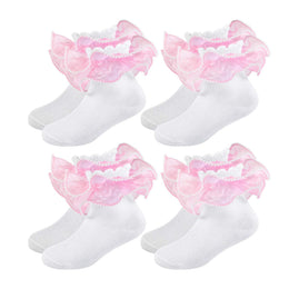 Girls Pearl Lace Ruffle Dress Socks lifestyle product image 18