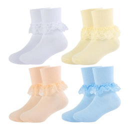 Girls Frilly Lace Ruffle Dress Socks lifestyle product image 14