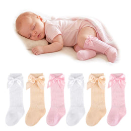 Newborn Baby Knee-High Socks with Bow lifestyle product image 13