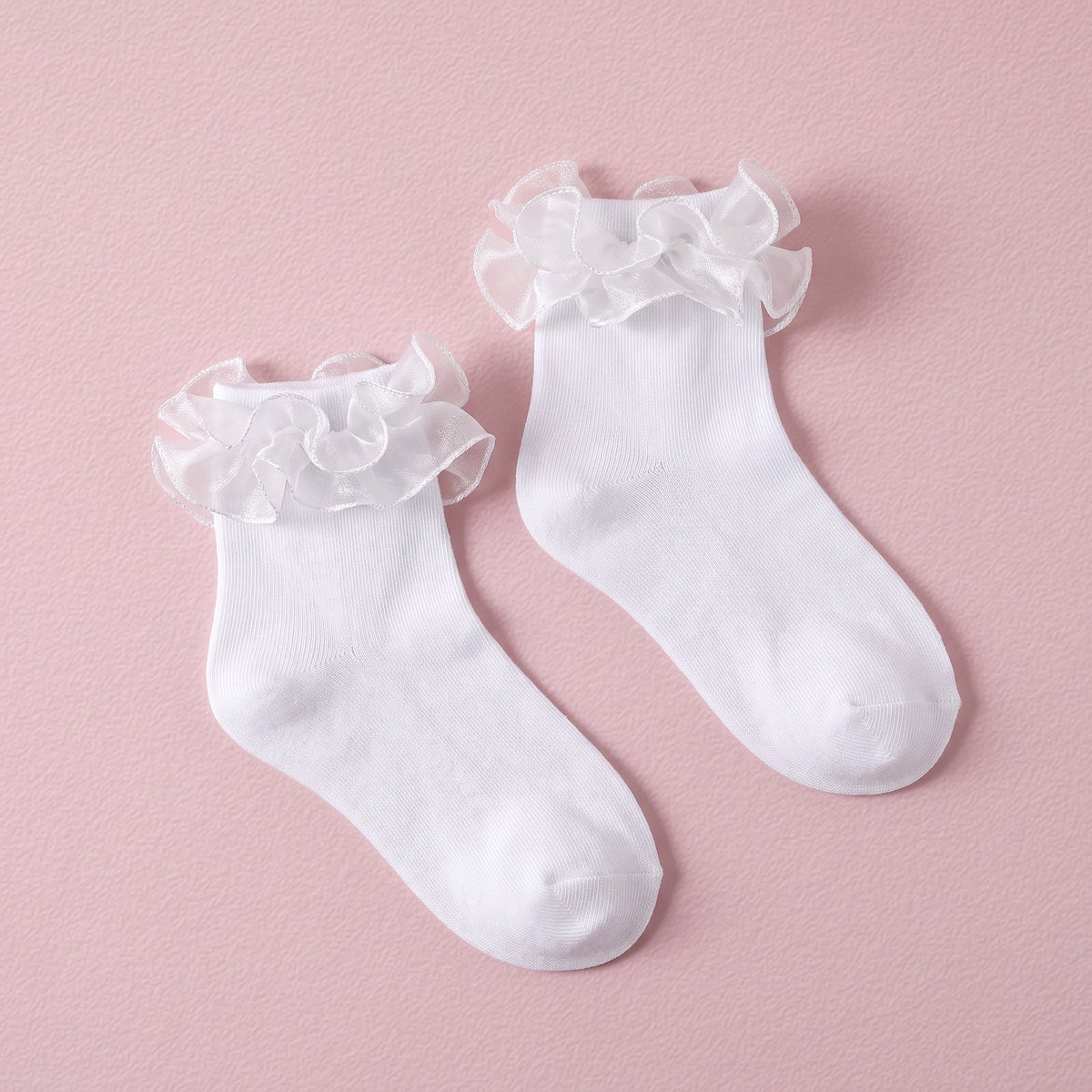 FRILLORA Women's Sparkle Ruffle Ankle Socks - White - 1 Pair