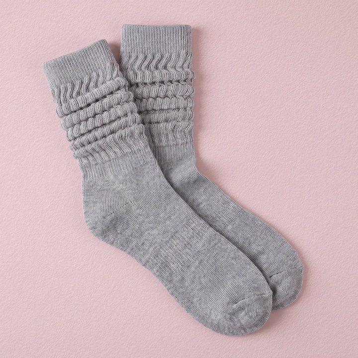 FRILLORA Women's Scrunch Pilates Grip Socks - Grey - 1 Pair