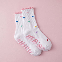 FRILLORA Women's Cute Ruffle Pilates Grip Socks - Multicolor 6# - 1 Pair