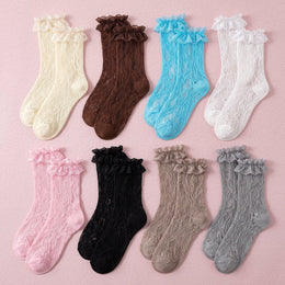 FRILLORA Women's Frilly Lace Ruffle Ankle Socks - Pink, Grey, White, Blue, Black, Off White, Brown, Dark Brown - 8 Pairs