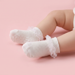 Baby Girl Ruffle Socks with Grips Turn Cuff Ankle Lace Frilly Dress Socks for Newborn/Infant/Toddler/Little Kids lifestyle product image 2