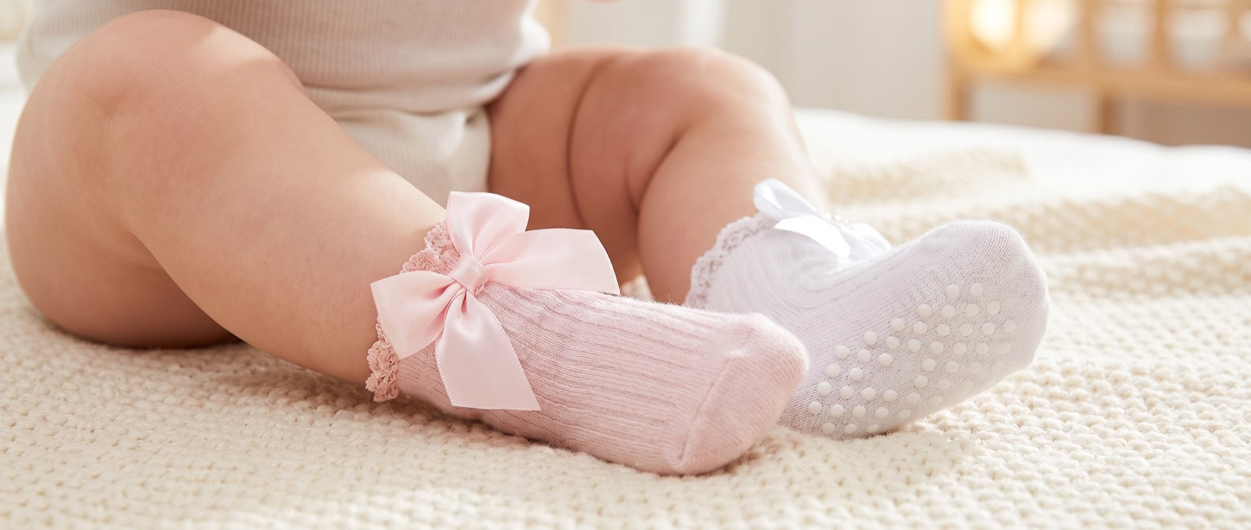 Frillora baby socks styled for custom gifting
