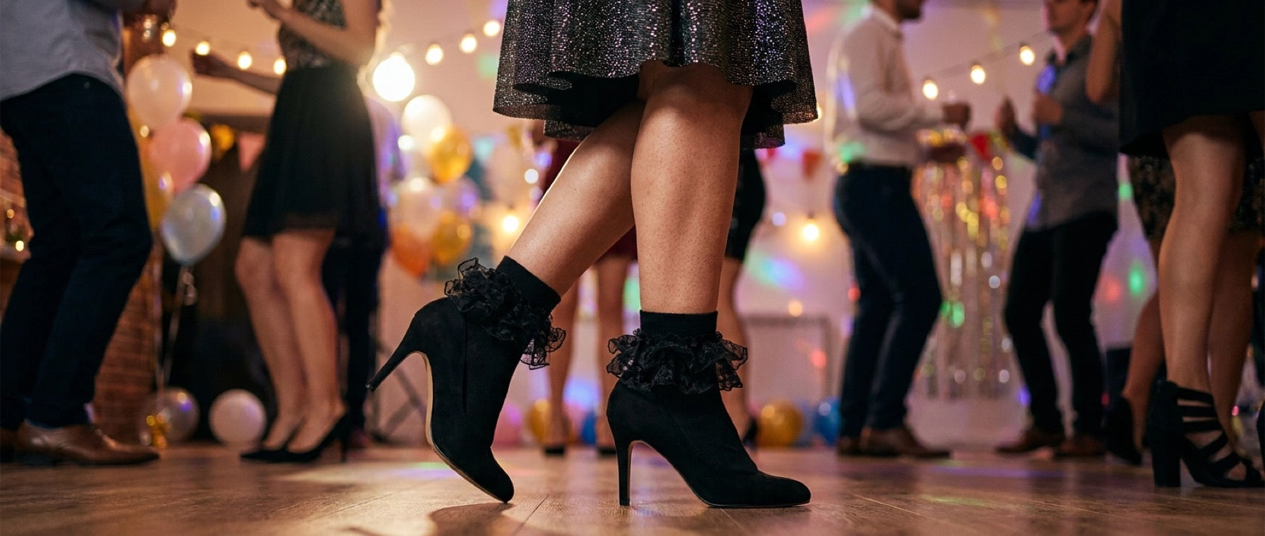 Frillora lace socks styled for the full collection