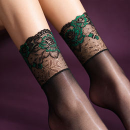 FRILLORA SW166 hosiery in a styled indoor setting