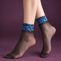 FRILLORA SW187 hosiery in a styled indoor setting