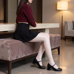 FRILLORA SW203 hosiery in a styled indoor setting