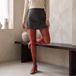 FRILLORA SW162 hosiery in a styled indoor setting