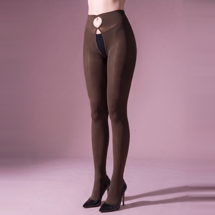 Women's Open-Crotch Tights with Cutout Detail, product photograph