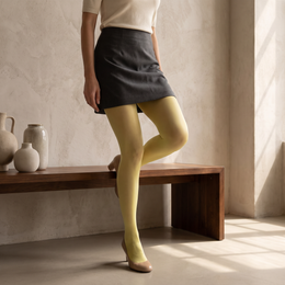 FRILLORA SW107 hosiery in a styled indoor setting