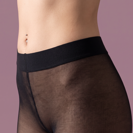 FRILLORA SW159 black waistband and sheer tights connection detail