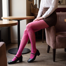 FRILLORA SW155 hosiery in a styled indoor setting
