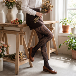 FRILLORA SW137 hosiery in a styled indoor setting